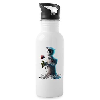 Schöngeist - Trinkflasche mit integriertem Trinkhalm - Weiß - Rechts