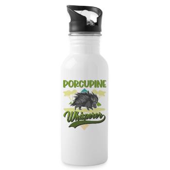 Porcupine Whisperer - Gourde avec paille intégrée - blanc - Droite