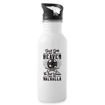 Good Girls Go To Heaven Norse Mythology Valkyries - Trinkflasche mit integriertem Trinkhalm - Weiß - Rechts