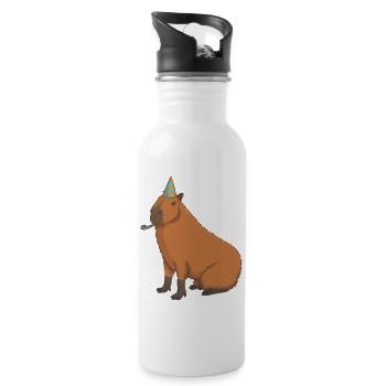Anniversaire de Capybara - Gourde avec paille intégrée - blanc - Droite