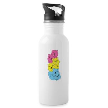 Pansexual Flag Pride LGBTQ Cute Quokka - Water bottle with straw - white - Right