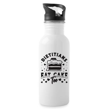 Dietitians Eat Cake Too Nutritionist Dietitians - Water bottle with straw - white - Right