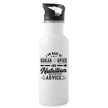 I Am Made Of Sugar Dietitian Vegetarian Dietitians - Water bottle with straw - white - Right