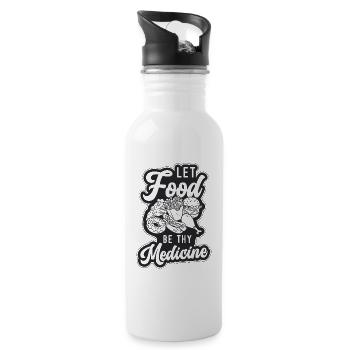 Let Food Be Thy Medicine Nutrition Dietitians - Water bottle with straw - white - Right
