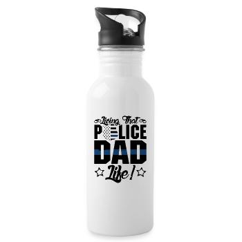 Polizei Polizist Polizeibeamte - Trinkflasche mit integriertem Trinkhalm - Weiß - Rechts