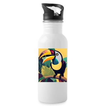 Toucan - Water bottle with straw - white - Right