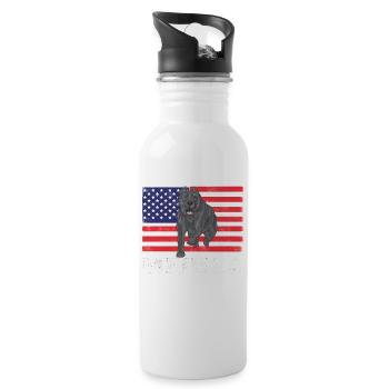 Cane Corso Merica - Trinkflasche mit integriertem Trinkhalm - Weiß - Rechts