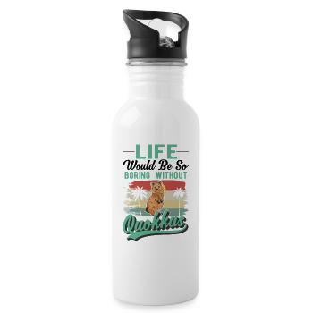 Quokka Gift Short-tailed Kangaroo - Water bottle with straw - white - Right