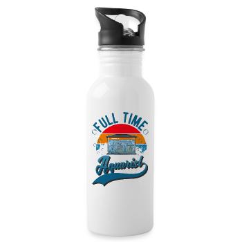 Full-time Aquarist Aquaristics Aquarium - Water bottle with straw - white - Right