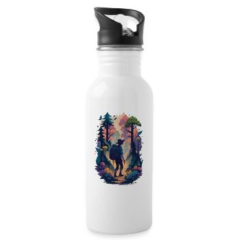 Holidays Nature Hiking in the mountains Leisure Hobby - Water bottle with straw - white - Right