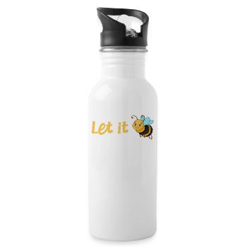 Let it Bee - Trinkflasche mit integriertem Trinkhalm - Weiß - Rechts