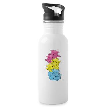 Pansexuell Flag Pride LGBTQ süßer Drache - Trinkflasche mit integriertem Trinkhalm - Weiß - Rechts