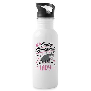 Opossum fou Femme Marsupial de l’opossum - Gourde avec paille intégrée - blanc - Droite