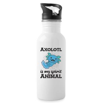 Axolotl est mon animal spirituel - süßer Axolotl - Gourde avec paille intégrée - blanc - Droite