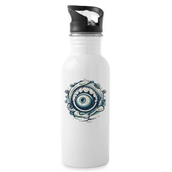 Aqua Wave Eye - Water bottle with straw - white - Right