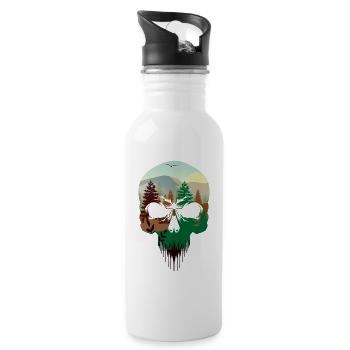 Wald Totenkopf - Trinkflasche mit integriertem Trinkhalm - Weiß - Rechts