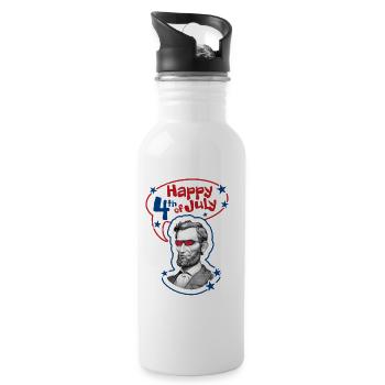 4-th July - Independence Day. If you love freedom. - Water bottle with straw - white - Right