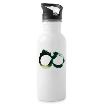 Forest for infinity - Trinkflasche mit integriertem Trinkhalm - Weiß - Rechts