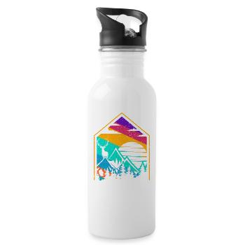 Lovely Nature House - Trinkflasche mit integriertem Trinkhalm - Weiß - Rechts