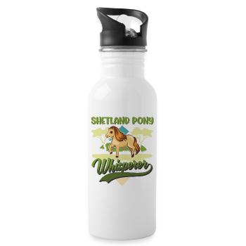 Shetland Pony Flüsterer Shetland Pony Whisperer - Gourde avec paille intégrée - blanc - Droite