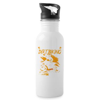 Motocross Logo, Worlds Finest Dirt Bike Rider - Trinkflasche mit integriertem Trinkhalm - Weiß - Rechts
