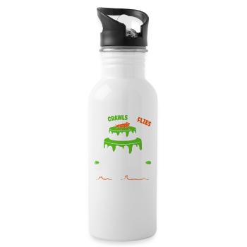 Entomophagy Bug Flour Baking Quote, Funny Insect - Trinkflasche mit integriertem Trinkhalm - Weiß - Rechts
