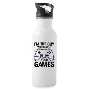 Game Developer Quote - Water bottle with straw - white - Right
