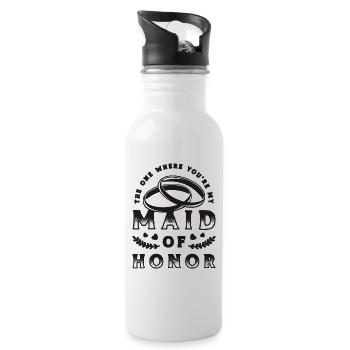 The One Where You're Wedding Party Maid Of Honors - Trinkflasche mit integriertem Trinkhalm - Weiß - Rechts
