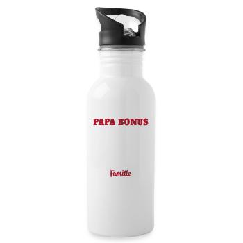 Papa Bonus Cadeau Humour Fête des pères - Gourde avec paille intégrée - blanc - Droite