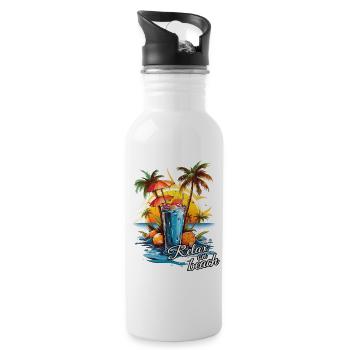 Relax on Beach Cocktail Beach Retreat - Water bottle with straw - white - Right