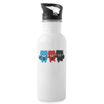 Polyamory Flag Gay Pride LGBTQ Roter Panda - Trinkflasche mit integriertem Trinkhalm - Weiß - Rechts