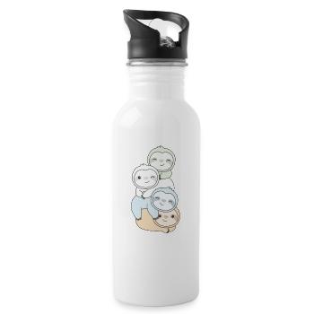 Unlabeld Flag Pride LGBTQ cute sloth - Water bottle with straw - white - Right