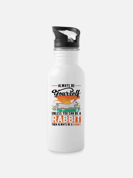 Lapin lapin lapin lapin - Gourde avec paille intégrée - blanc