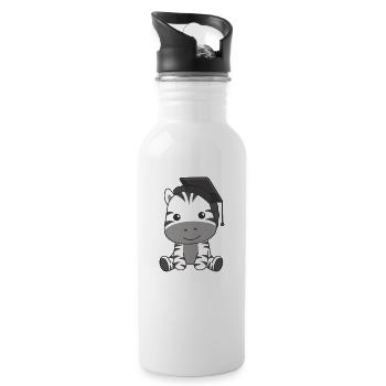 Kids Kindergarten nailed it Zebra Graduation - Trinkflasche mit integriertem Trinkhalm - Weiß - Rechts