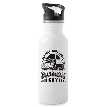 Support Your Local Retro Cement Concrete Finishers - Trinkflasche mit integriertem Trinkhalm - Weiß - Rechts