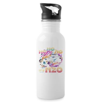 Hot Rod N2O Nitrous Oxide Engine Quote, Muscle Car - Trinkflasche mit integriertem Trinkhalm - Weiß - Rechts