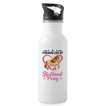 Shetland Pony Cadeau Shetty - Gourde avec paille intégrée - blanc - Droite