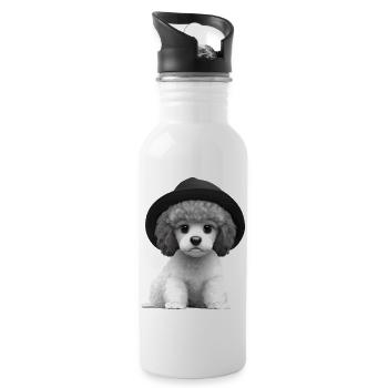 Caniche Dog Propriétaire Chien Love Poodle Puppy Puppy Puppy - Gourde avec paille intégrée - blanc - Droite
