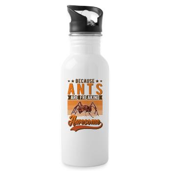 Ants Ant Farm Anthill Fire Ants - Water bottle with straw - white - Right