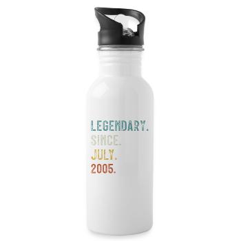 18 Birthday 18 years Legendary since July 2005 - Water bottle with straw - white - Right