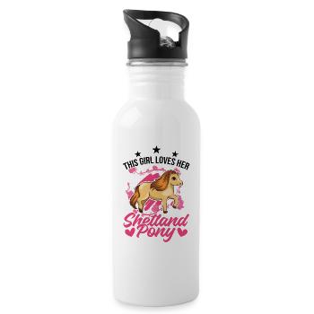 Shetland Pony Girl Cadeau Shetty - Gourde avec paille intégrée - blanc - Droite