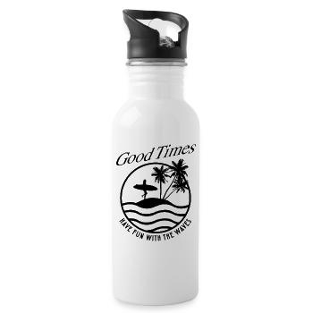 Summer Holiday Holiday Surfer Design - Water bottle with straw - white - Right