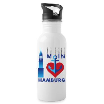 J’adore Hambourg - Gourde avec paille intégrée - blanc - Droite