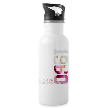 66. GEBURTSTAG 66 JAHRE LIMITED EDITION 1960 - Trinkflasche mit integriertem Trinkhalm - Weiß - Rechts
