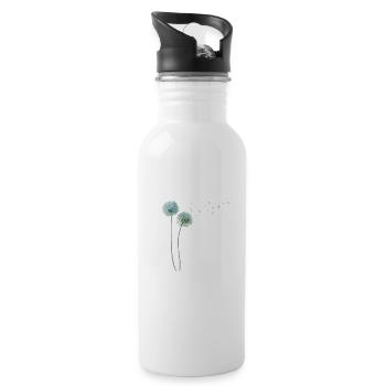 Löwenzahn Dandelion - Trinkflasche mit integriertem Trinkhalm - Weiß - Rechts