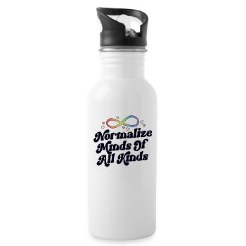 Normalisieren Sie den Geist aller Art Psychische Gesundheit Frauen - Trinkflasche mit integriertem Trinkhalm - Weiß - Rechts