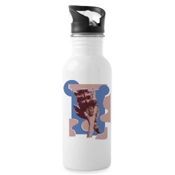 Wildtiere - Trinkflasche mit integriertem Trinkhalm - Weiß - Rechts