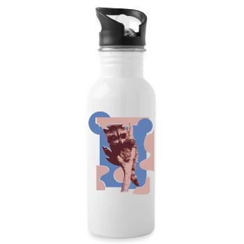 Wildtiere - Trinkflasche mit integriertem Trinkhalm - Weiß - Rechts