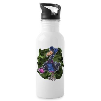 Shoebill Bird Ornithologist Forest I Gift - Water bottle with straw - white - Right