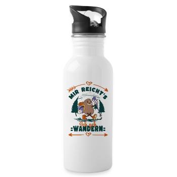Mir reicht`s - Ich geh wandern - Faultier - Trinkflasche mit integriertem Trinkhalm - Weiß - Rechts